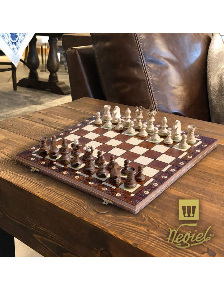 Juego de Ajedrez Wegiel Embajador Madera 54,86 cm Hecho a Mano