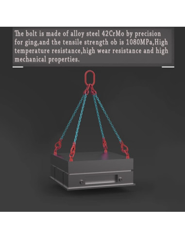 4 Piezas Ojal Giratorio G80 M12 x 18 Acero Aleado 1Ton