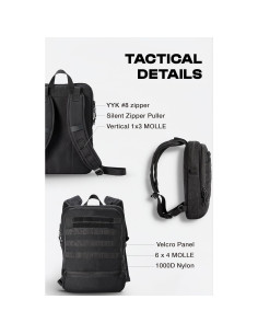 Mochila táctica Cargo Works EDC 15" negra con MOLLE 2