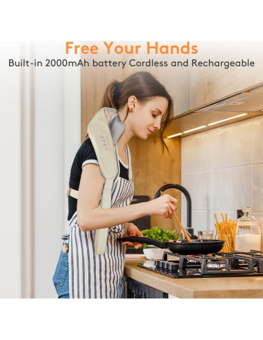 Masajeador de Cuello CLMTAS Shiatsu con Calor y Batería