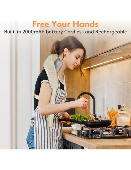 Masajeador de Cuello CLMTAS Shiatsu con Calor y Batería Masajeador de Cuello CLMTAS Shiatsu con Calor y Batería