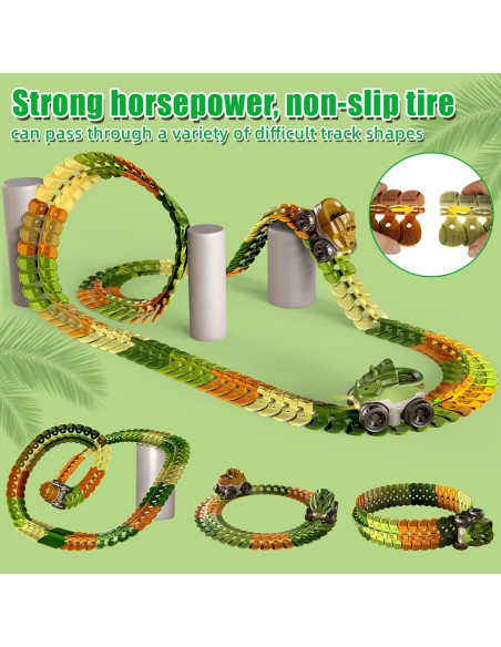 Pista de Carreras de Dinosaurios SONGJING 92PCS Juego Interactivo Pista de Carreras de Dinosaurios SONGJING 92PCS Juego Interactivo