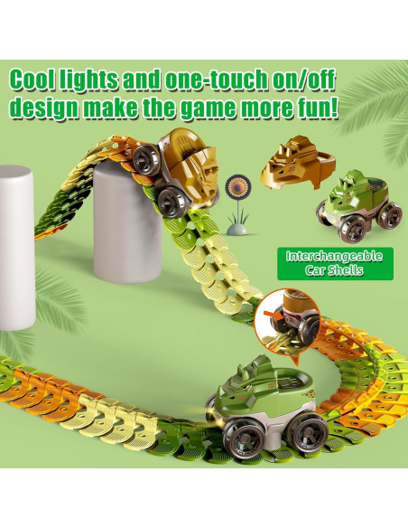 Pista de Carreras de Dinosaurios SONGJING 92PCS Juego Interactivo Pista de Carreras de Dinosaurios SONGJING 92PCS Juego Interactivo