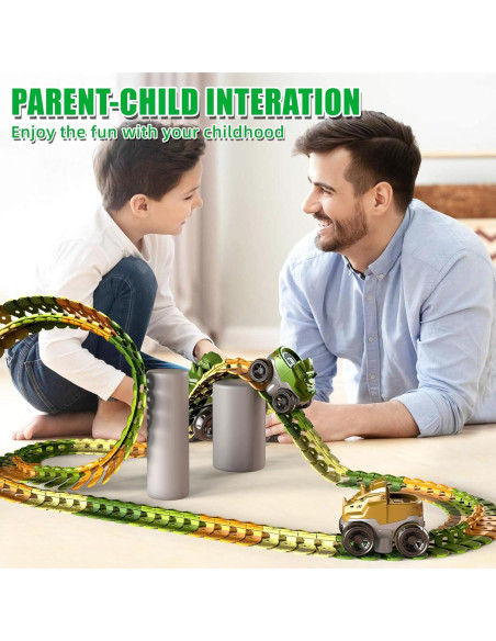 Pista de Carreras de Dinosaurios SONGJING 92PCS Juego Interactivo Pista de Carreras de Dinosaurios SONGJING 92PCS Juego Interactivo