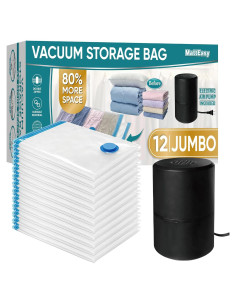 Bolsas de Almacenamiento al Vacío MattEasy 12 Jumbo con Bomba