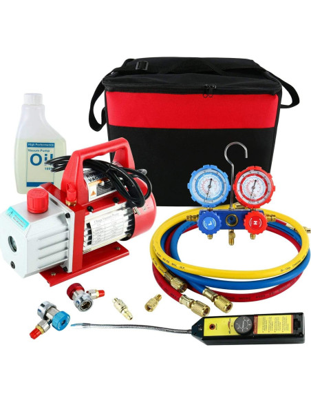 Bomba de Vacío YaeTek 4 CFM 1/3HP Kit HVAC R410A R134A