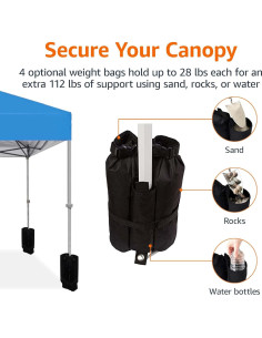 Carpa Plegable Amazon Basics 3x3m Azul para Eventos 2