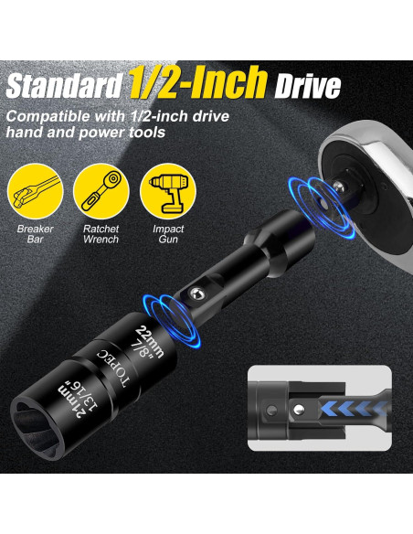 Kit de Eliminación de Tuercas Topec Flip 5 Piezas 17-27mm