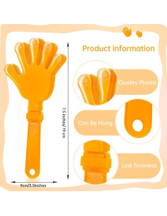 120 Aplaudidores Naranjas de Mano 19 cm para Eventos 2