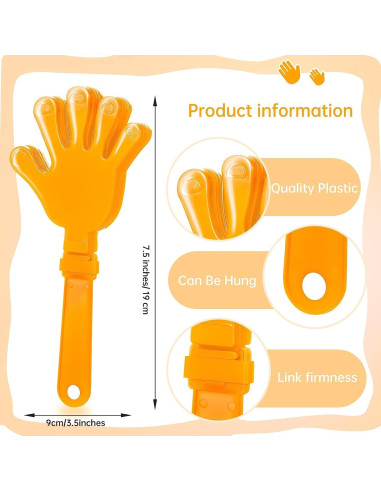 120 Aplaudidores Naranjas de Mano 19 cm para Eventos