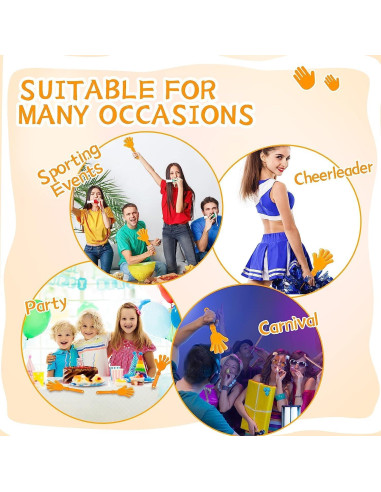 120 Aplaudidores Naranjas de Mano 19 cm para Eventos