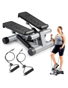 Mini Stepper Sunny Health & Fitness con bandas de resistencia