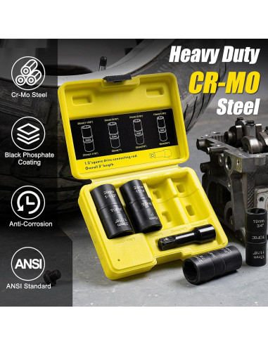 Kit de Eliminación de Tuercas Topec Flip 5 Piezas 17-27mm