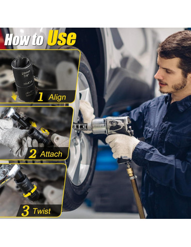 Kit de Eliminación de Tuercas Topec Flip 5 Piezas 17-27mm