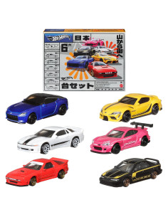 Hot Wheels Paquete 6 Autos Japoneses Die-Cast 1:64