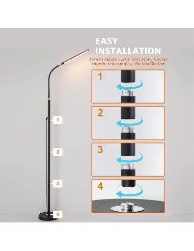 Lámpara de Pie LED Xxean D302 18W Regulable 70 cm Control Remoto