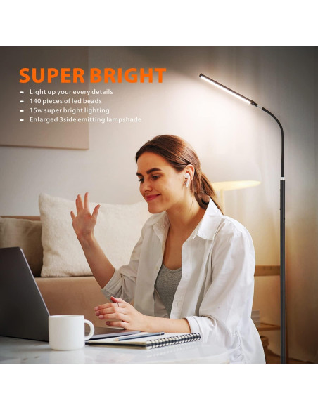 Lámpara de Pie LED Xxean D302 18W Regulable 70 cm Control Remoto