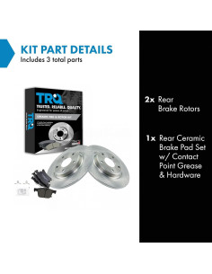 Kit de Freno TRQ Cerámico Trasero Chrysler Pacifica 2017-19 2