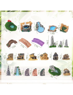Set Miniaturas Jardín 58 Piezas Canlierr para Decoración DIY 2