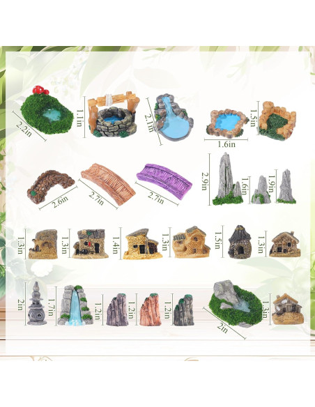 Set Miniaturas Jardín 58 Piezas Canlierr para Decoración DIY