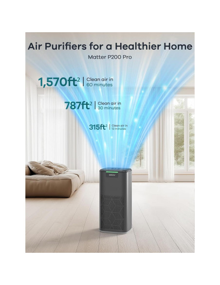 Purificador de Aire Inteligente WELOV P200 Max 146.79 m HEPA