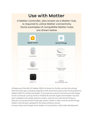 Purificador de Aire Inteligente WELOV P200 Max 146.79 m HEPA