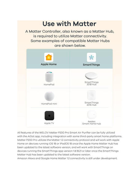 Purificador de Aire Inteligente WELOV P200 Max 146.79 m HEPA