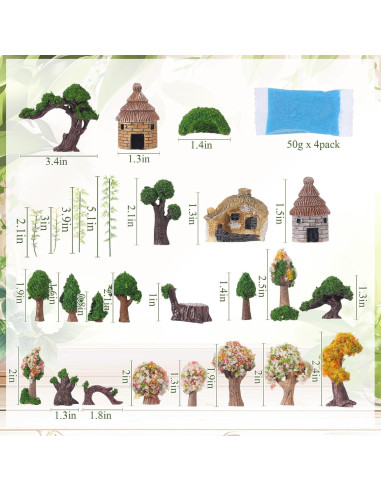 Set Miniaturas Jardín 58 Piezas Canlierr para Decoración DIY