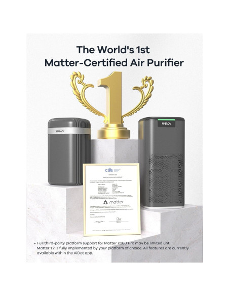 Purificador de Aire Inteligente WELOV P200 Max 146.79 m HEPA