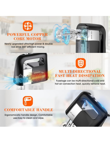 Mezclador de Mano Eléctrico GUALIU CX-6681 450W 5 Velocidades