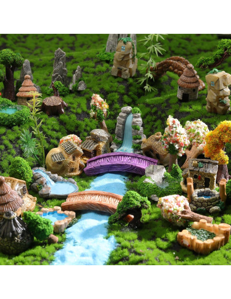 Set Miniaturas Jardín 58 Piezas Canlierr para Decoración DIY