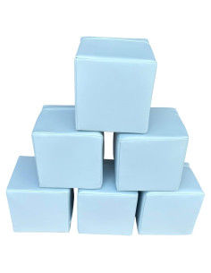 Conjunto de 6 Cubos Suaves TQ-Muebles 20 cm Azul Bebé