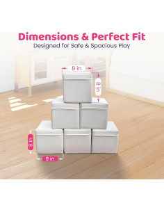 Conjunto de 6 Cubos Suaves TQ-Muebles 20 cm Azul Bebé 2