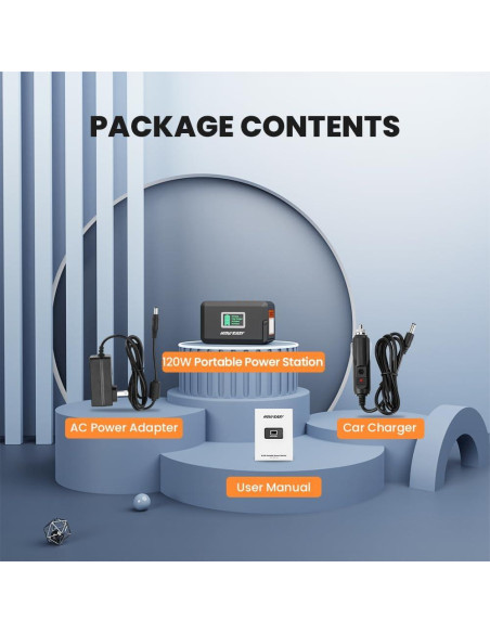 Estación de Energía Portátil HOWEASY 88Wh, 150W AC/DC/USB