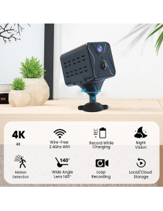 Cámara Espía Javiscam 4K WiFi con Batería de 2800mAh 2