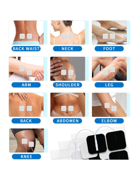 Pads Electrodos TENS Melede 30 PCS Reutilizables 3 Tamaños