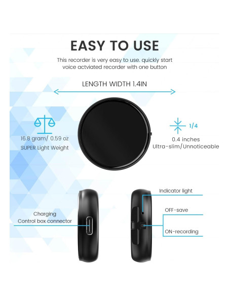 Grabadora de Voz Cohana YXVR-001 64GB con AI y 4000h