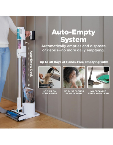 Aspiradora Inalámbrica Shark Clean & Empty - 40 min, HEPA, 1.3L