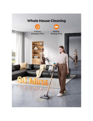 Aspiradora Inalámbrica SMOTURE VAC01 600W 50KPA 65 Min