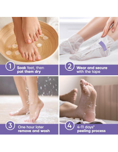 Mascarilla para Pies Célor - 2 Pares Lavanda, Exfoliante y Hidratante 2