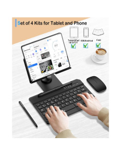 Teclado Bluetooth Inalámbrico Enituo + Soporte Ajustable + Lápiz 2