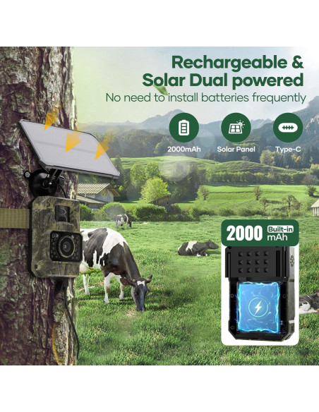 Cámara de Trail Solar Assark PH960W 48MP 1080P IP66