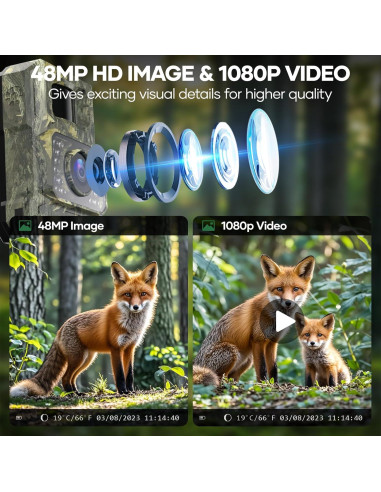 Cámara de Trail Solar Assark PH960W 48MP 1080P IP66