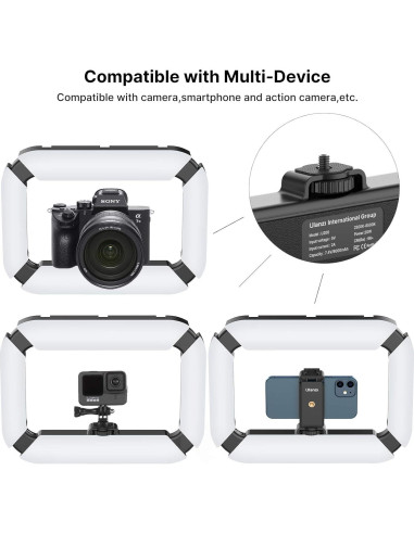 ULANZI Video Rig Smartphone con Luz de Anillo 8500K