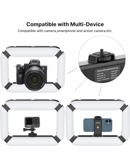 ULANZI Video Rig Smartphone con Luz de Anillo 8500K