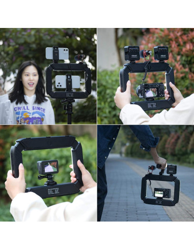 ULANZI Video Rig Smartphone con Luz de Anillo 8500K