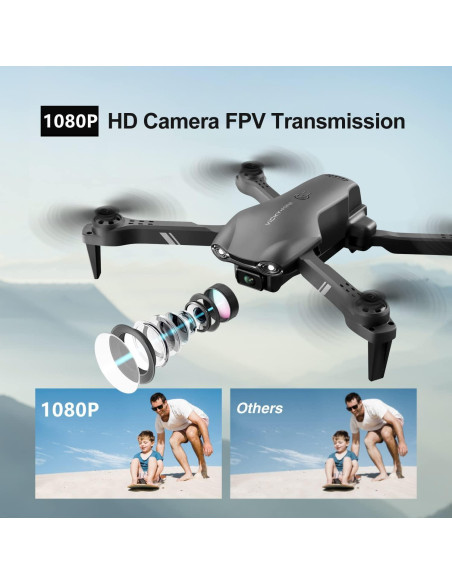 DRONEEYE 4DV13 Dron con cámara FPV HD 1080P, 2 baterías