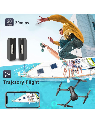 DRONEEYE 4DV13 Dron con cámara FPV HD 1080P, 2 baterías