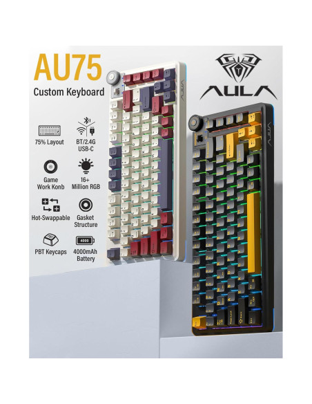 Teclado Mecánico LEOBOG AU75 Inalámbrico RGB 75%