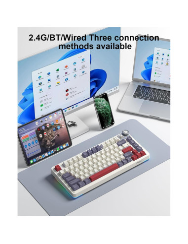 Teclado Mecánico LEOBOG AU75 Inalámbrico RGB 75%
